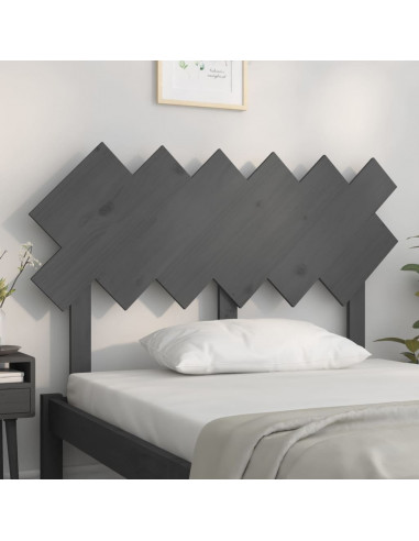 Testiera per Letto Grigia 122,5x3x80,5cm Legno Massello di Pino