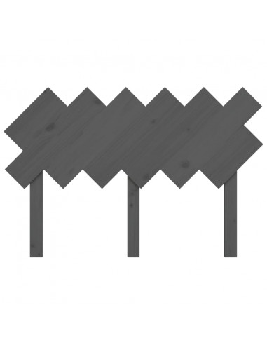 Testiera per Letto Grigia 122,5x3x80,5cm Legno Massello di Pino