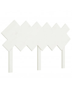 Testiera per Letto Bianca 132x3x81 cm Legno Massello di Pino 2