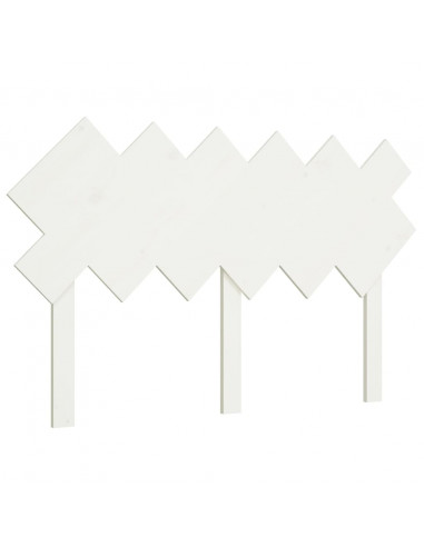 Testiera per Letto Bianca 132x3x81 cm Legno Massello di Pino