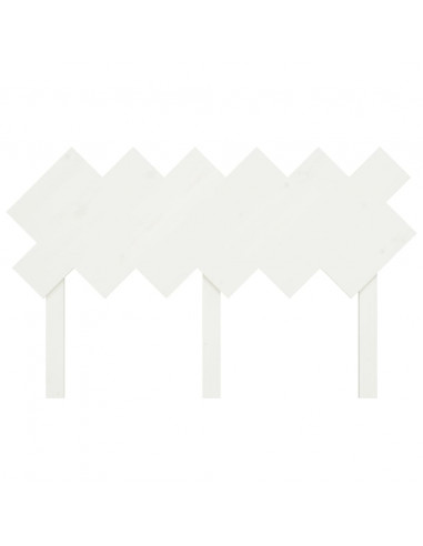 Testiera per Letto Bianca 132x3x81 cm Legno Massello di Pino