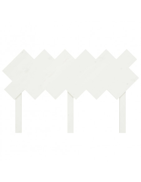 Testiera per Letto Bianca 132x3x81 cm Legno Massello di Pino