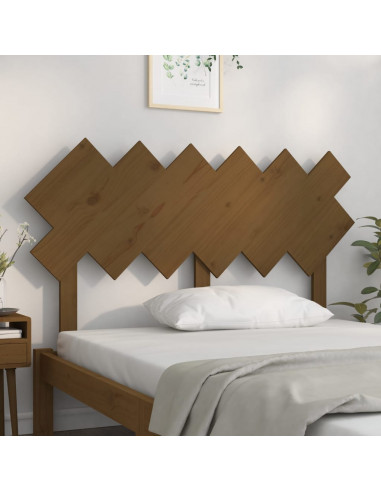 Testiera per Letto Miele 132x3x81 cm Legno Massello di Pino