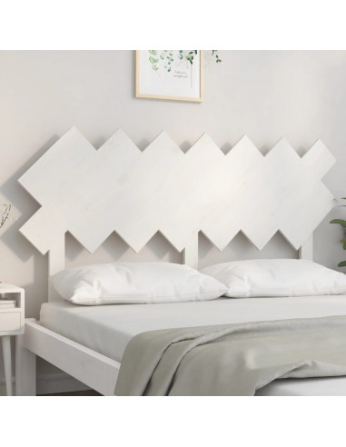 Testiera per Letto Bianca 141x3x80,5 cm Legno Massello di Pino