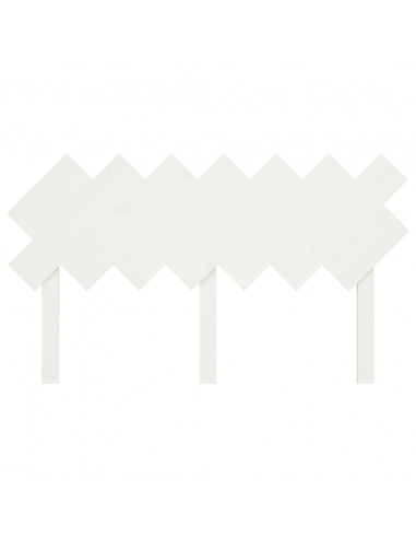 Testiera per Letto Bianca 141x3x80,5 cm Legno Massello di Pino