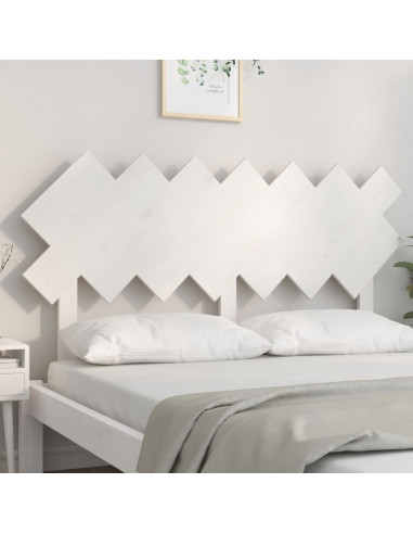 Testiera per Letto Bianca 151,5x3x81 cm Legno Massello di Pino