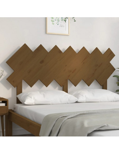 Testiera per Letto Miele 151,5x3x81cm in Legno Massello di Pino