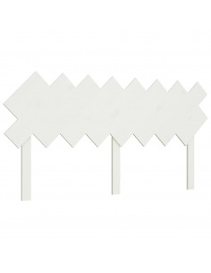 Testiera per Letto Bianca 159,5x3x80,5cm Legno Massello di Pino 2