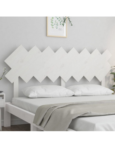 Testiera per Letto Bianca 159,5x3x80,5cm Legno Massello di Pino