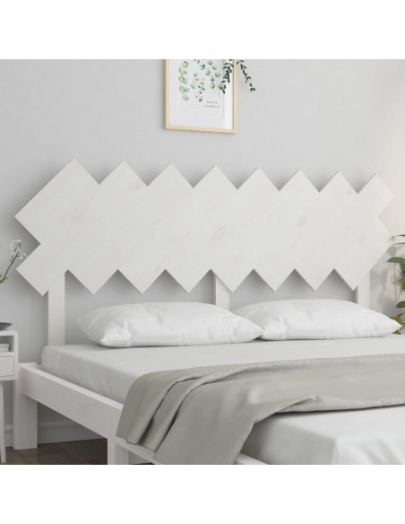 Testiera per Letto Bianca 159,5x3x80,5cm Legno Massello di Pino