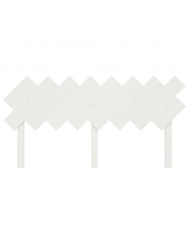 Testiera per Letto Bianca 159,5x3x80,5cm Legno Massello di Pino