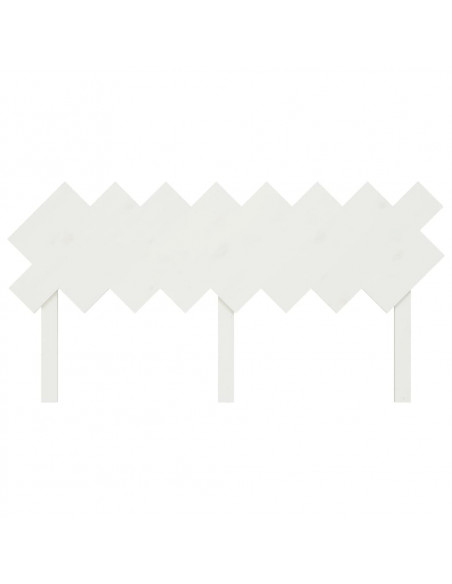 Testiera per Letto Bianca 159,5x3x80,5cm Legno Massello di Pino