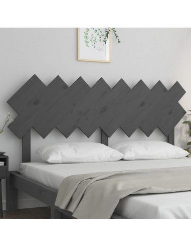 Testiera per Letto Grigia 159,5x3x80,5cm Legno Massello di Pino