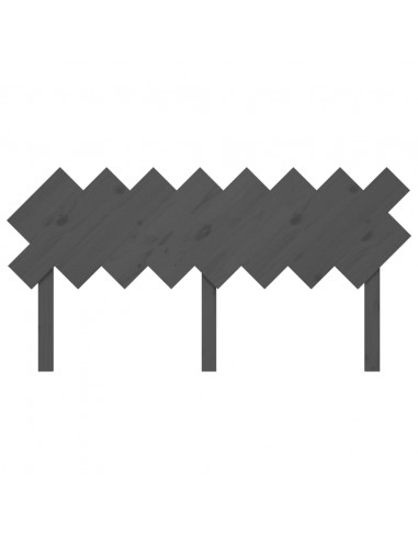 Testiera per Letto Grigia 159,5x3x80,5cm Legno Massello di Pino