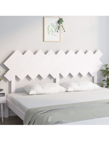 Testiera per Letto Bianca 178x3x80,5 cm Legno Massello di Pino