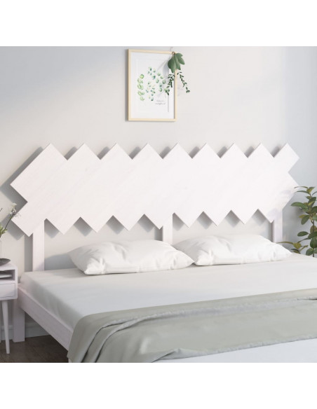 Testiera per Letto Bianca 178x3x80,5 cm Legno Massello di Pino