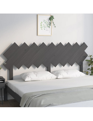 Testiera per Letto Grigio178x3x80,5cm in Legno Massello di Pino