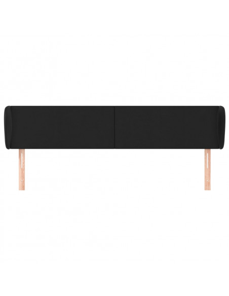 Testiera ad Orecchio Nera 203x23x78/88 cm in Similpelle