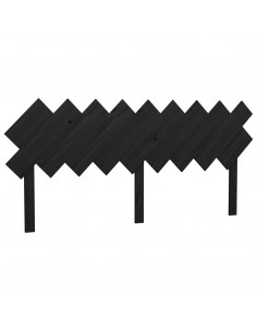 Testiera per Letto Nera 178x3x80,5 cm in Legno Massello di Pino 2