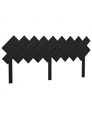 Testiera per Letto Nera 178x3x80,5 cm in Legno Massello di Pino