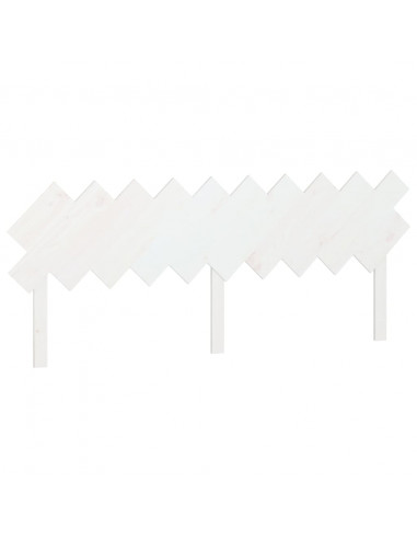 Testiera per Letto Bianca 196x3x80,5 cm Legno Massello di Pino