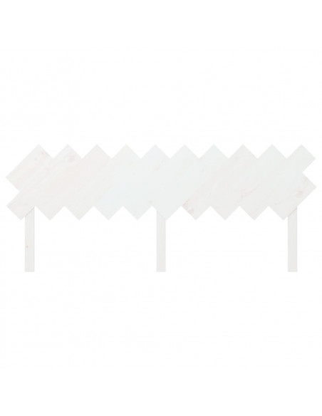Testiera per Letto Bianca 196x3x80,5 cm Legno Massello di Pino