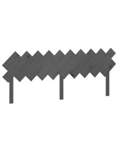 Testiera per Letto Grigia 196x3x80,5 cm Legno Massello di Pino 2