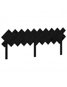 Testiera per Letto Nera 196x3x80,5 cm in Legno Massello di Pino 2