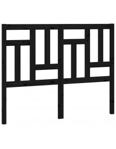 Testiera per Letto Nera 205,5x4x100cm in Legno Massello di Pino 2