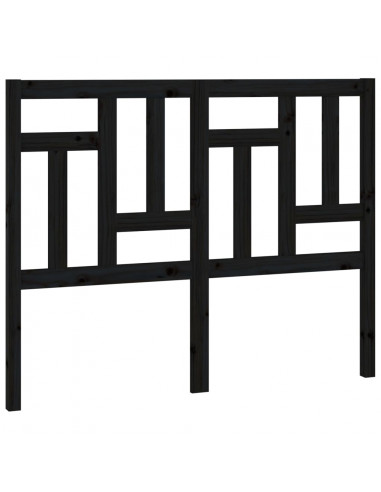 Testiera per Letto Nera 205,5x4x100cm in Legno Massello di Pino