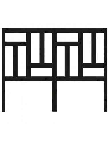 Testiera per Letto Nera 205,5x4x100cm in Legno Massello di Pino