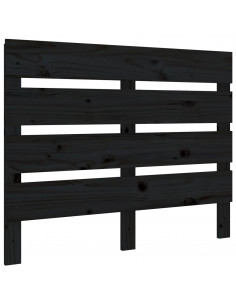 Testiera per Letto Nera 100x3x80 cm in Legno Massello di Pino 2