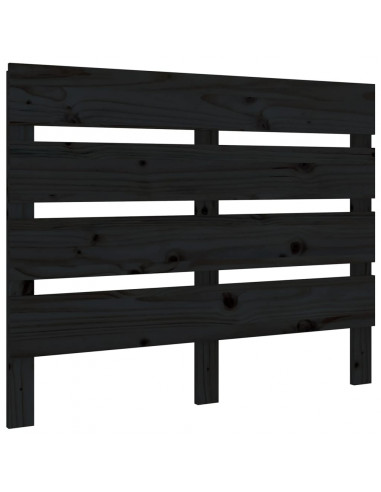 Testiera per Letto Nera 100x3x80 cm in Legno Massello di Pino