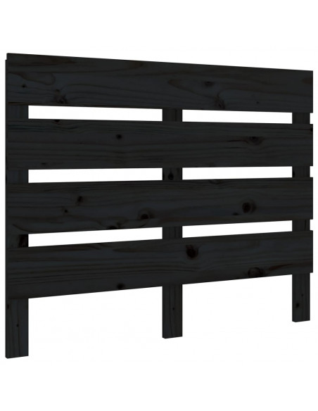 Testiera per Letto Nera 100x3x80 cm in Legno Massello di Pino