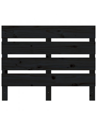 Testiera per Letto Nera 100x3x80 cm in Legno Massello di Pino