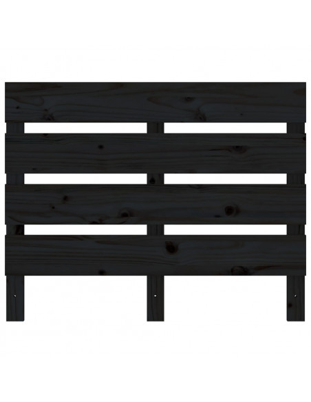 Testiera per Letto Nera 100x3x80 cm in Legno Massello di Pino