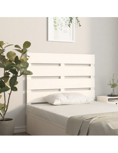 Testiera per Letto Bianca 75x3x80 cm in Legno Massello di Pino