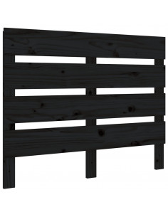 Testiera per Letto Nera 75x3x80 cm in Legno Massello di Pino 2