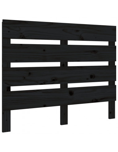 Testiera per Letto Nera 75x3x80 cm in Legno Massello di Pino