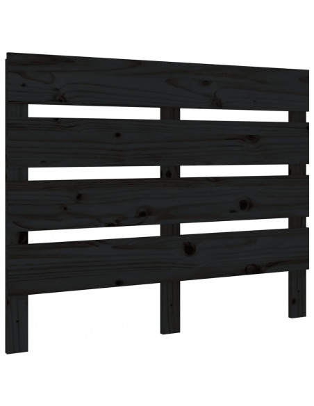 Testiera per Letto Nera 75x3x80 cm in Legno Massello di Pino