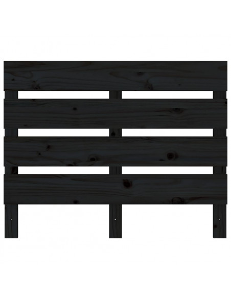 Testiera per Letto Nera 75x3x80 cm in Legno Massello di Pino