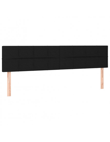 Testiera 2 pz Nera 80x5x78/88 cm in Tessuto