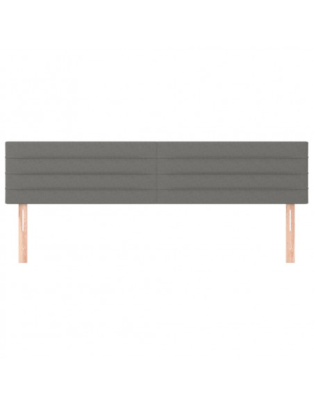 Testiera 2 pz Grigio Scuro 80x5x78/88 cm in Tessuto