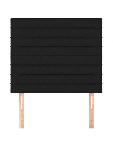 Testiera 2 pz Nera 80x5x78/88 cm in Tessuto