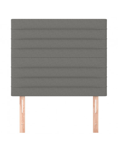 Testiera 2 pz Grigio Scuro 90x5x78/88 cm in Tessuto