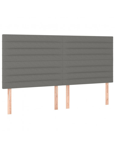 Testiere 4 pz Grigio Scuro 100x5x78/88 cm in Tessuto