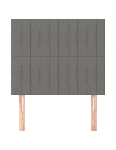 Testiera 2 pz Grigio Scuro 90x5x78/88 cm in Tessuto