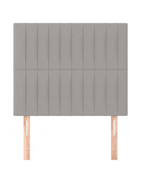 Testiere 2 pz Grigio Chiaro 100x5x78/88 cm in Tessuto