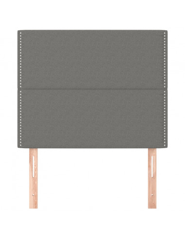 Testiera 2 pz Grigio Scuro 80x5x78/88 cm in Tessuto