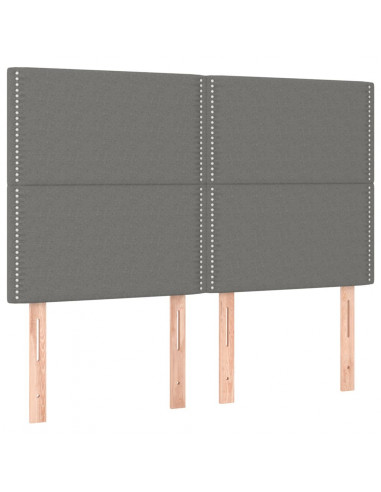 Testiere 4 pz Grigio Scuro 72x5x78/88 cm in Tessuto